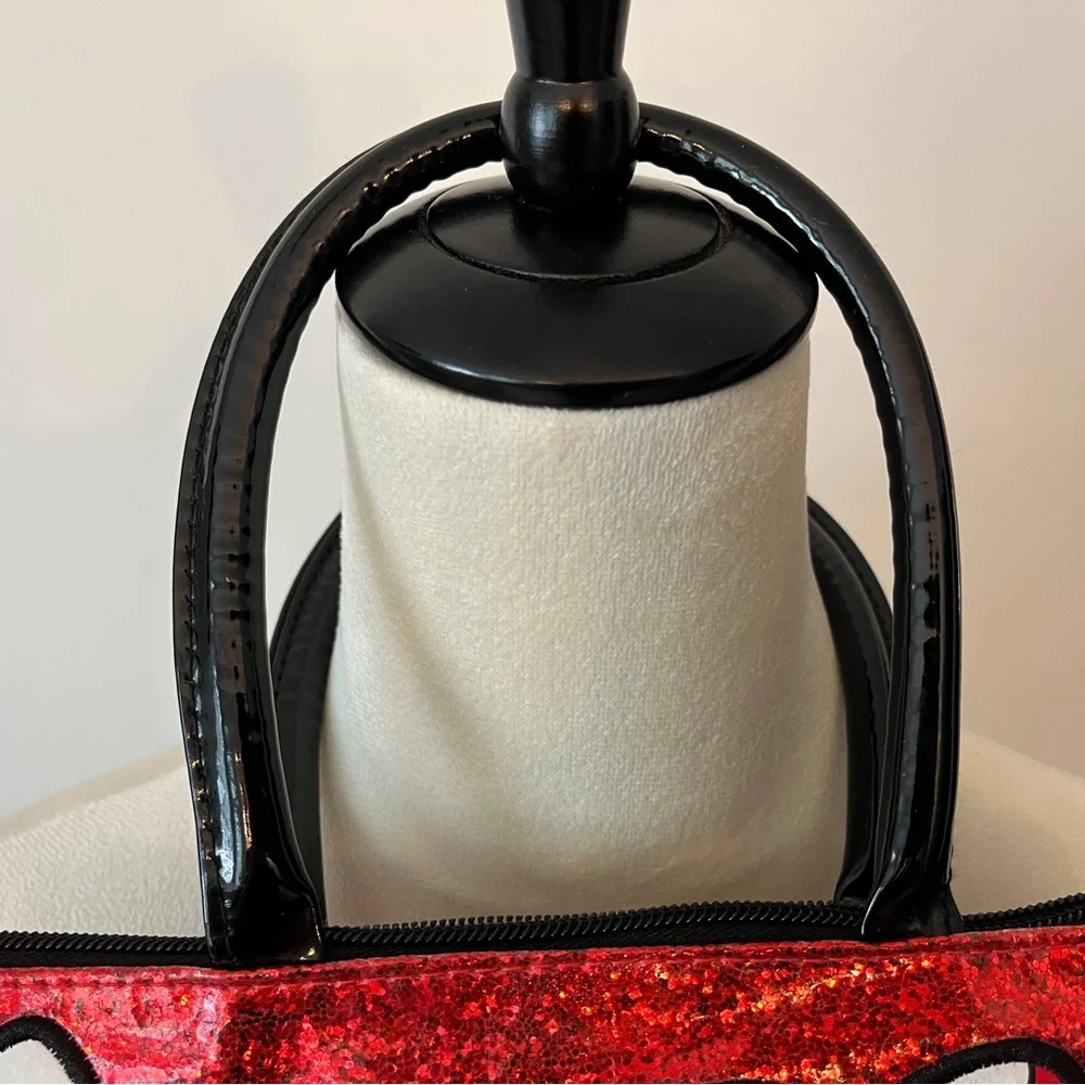 Kids Minnie Mouse Disney parks bag glittery red